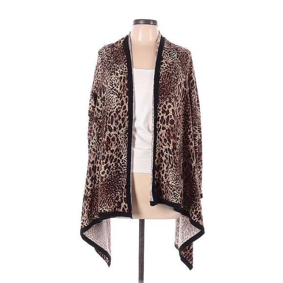 BCBG Max Azria Assymetrical Cheetah Leopard Open Front...